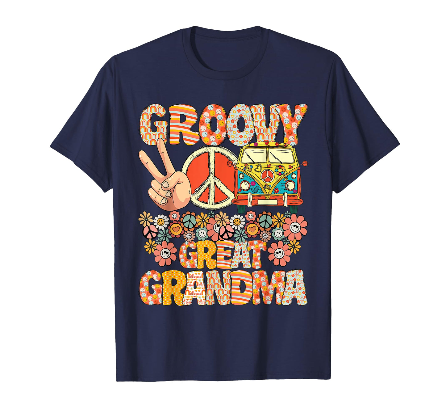 Groovy Great Grandma Retro Matching Family Baby Shower T-Shirt