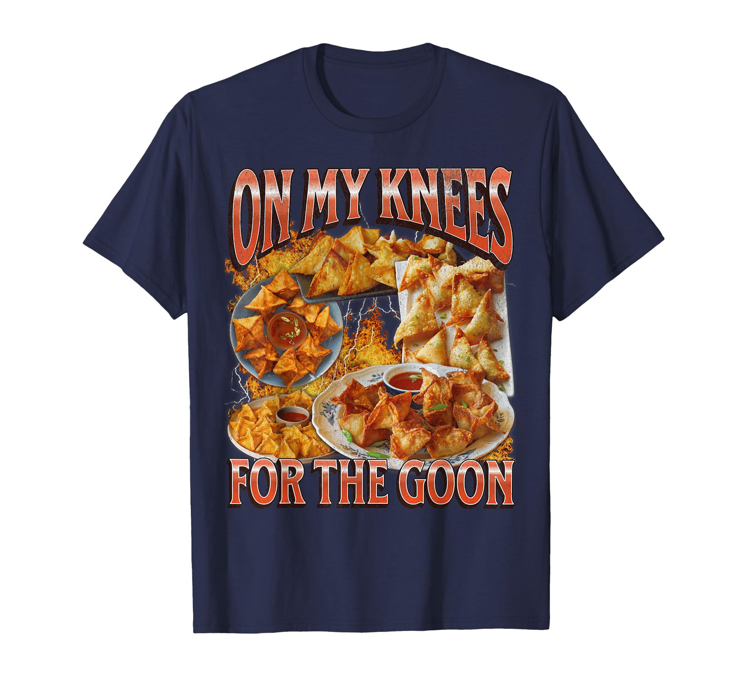 On My Knees Funny Crab Rangoon Meme Bootleg Graphic T-Shirt
