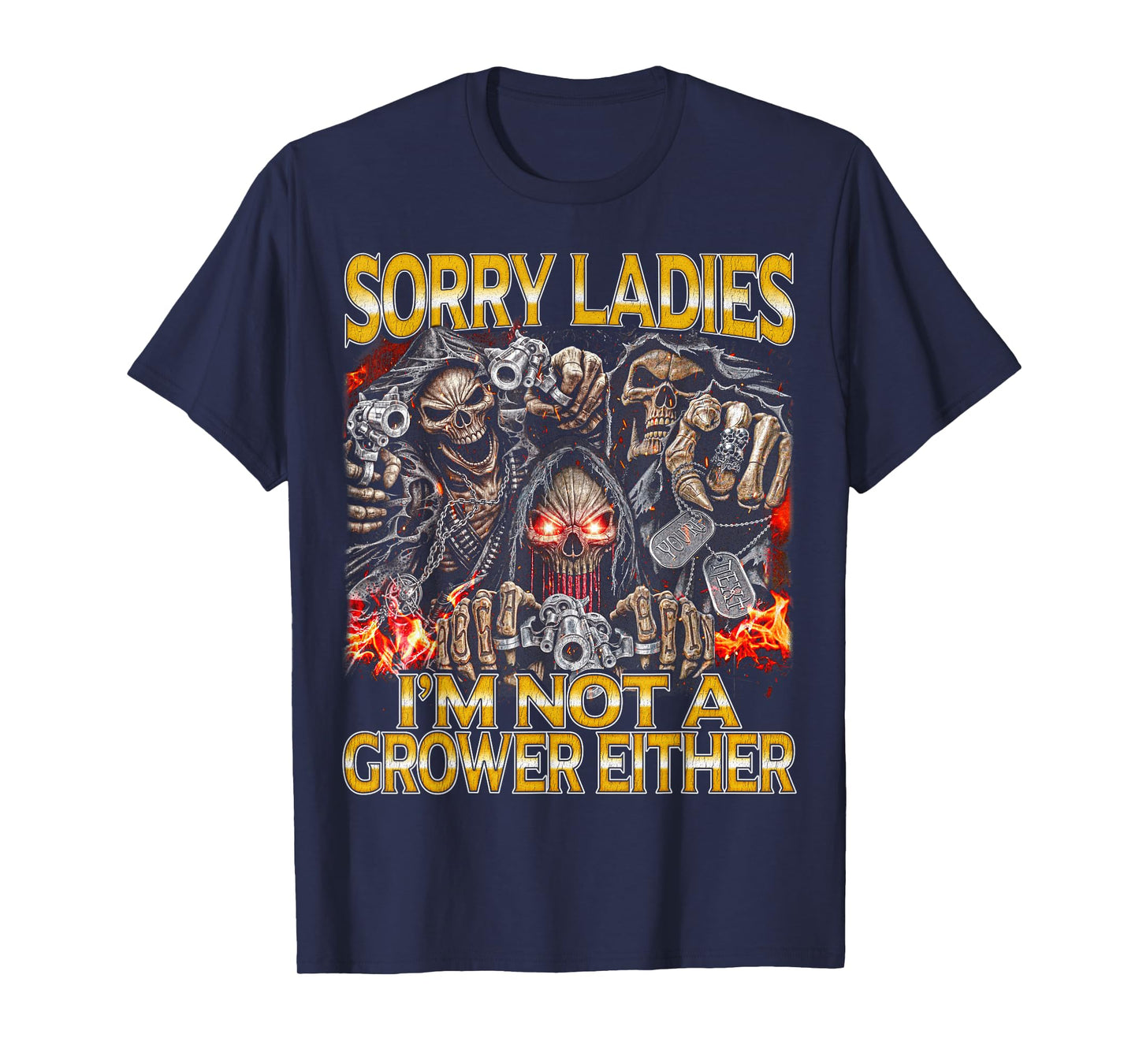 Sorry Not A Grower Edgy Skeleton Bootleg Hard Skeleton Meme T-Shirt