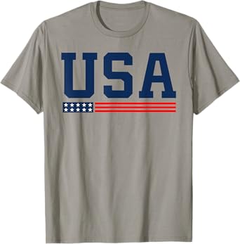 American Flag Proud American Boys Girls Men 4th of July USA T-Shirt
