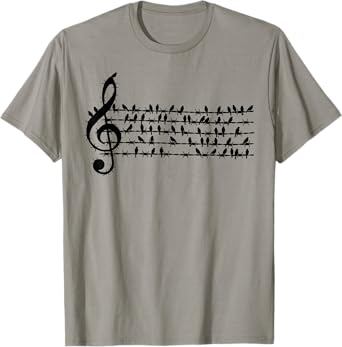 Bird Music Note Funny Clef Musician Art Gifts Men Women Kids T-Shirt