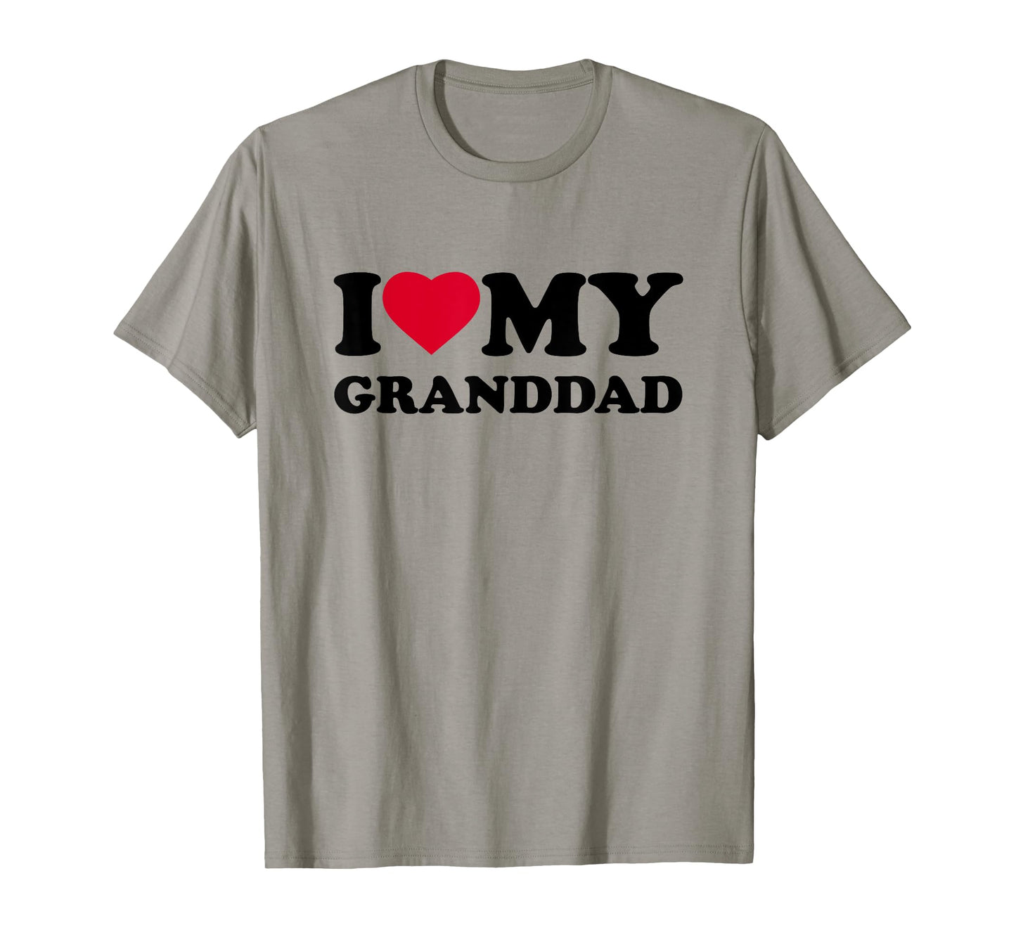 I Love My Granddad Heart Family Grandpa T-Shirt