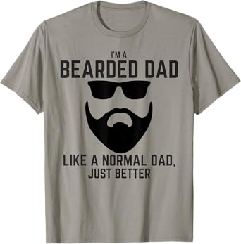Bearded Dad Mens Beard Humor Funny Superhero T-Shirt