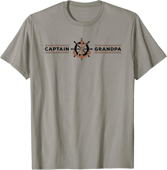 Men's Nautical Grandfather Grandchild T-Shirt, Grey, Small, Short Sleeve