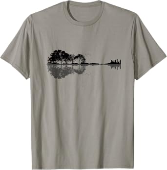 Acoustic Guitar Nature Forest Music Bass Guitarist Men Women T-Shirt