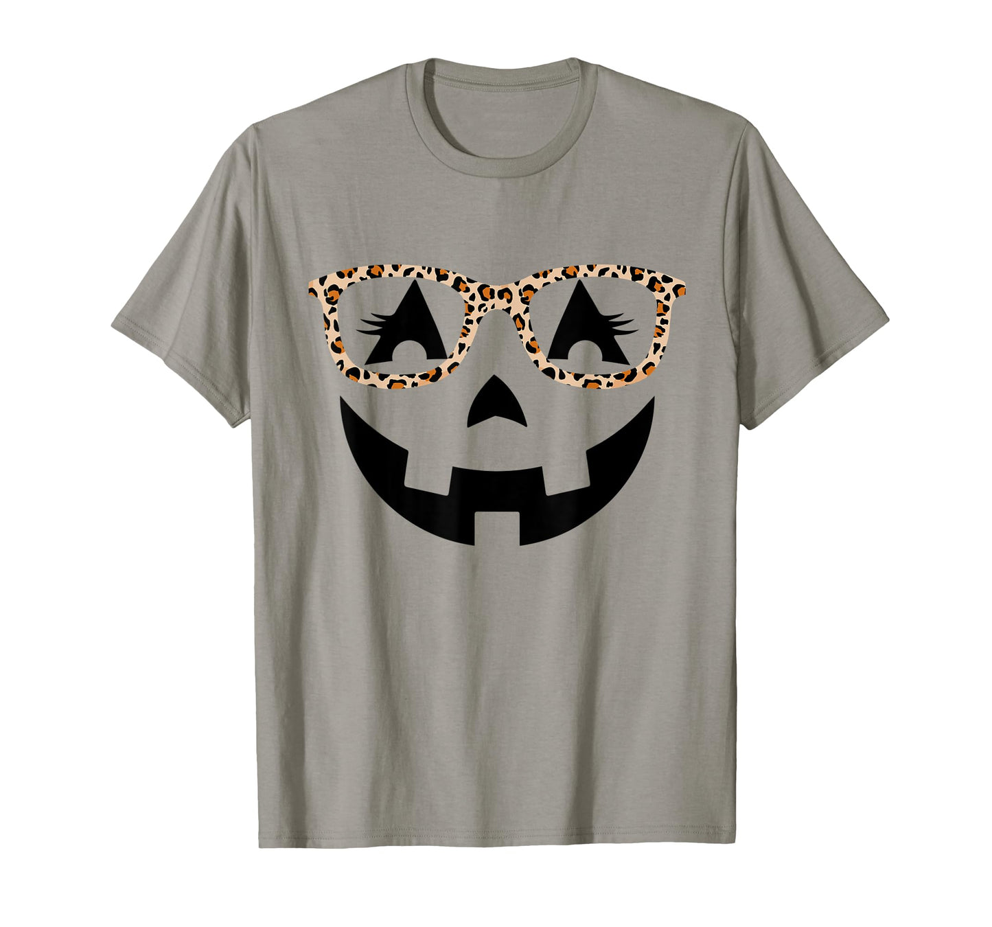 Jack O Lantern With Glasses Shirt Women Halloween Leopard T-Shirt