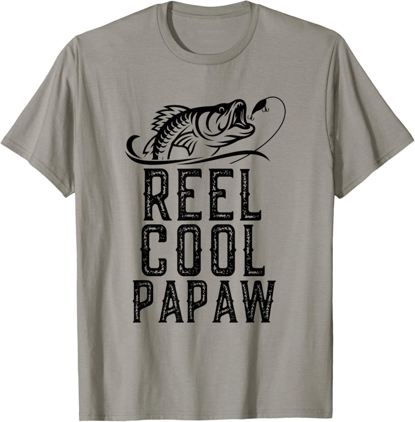 Reel Cool Papaw Fishing Fisherman Funny Grandpa Retro T-Shirt