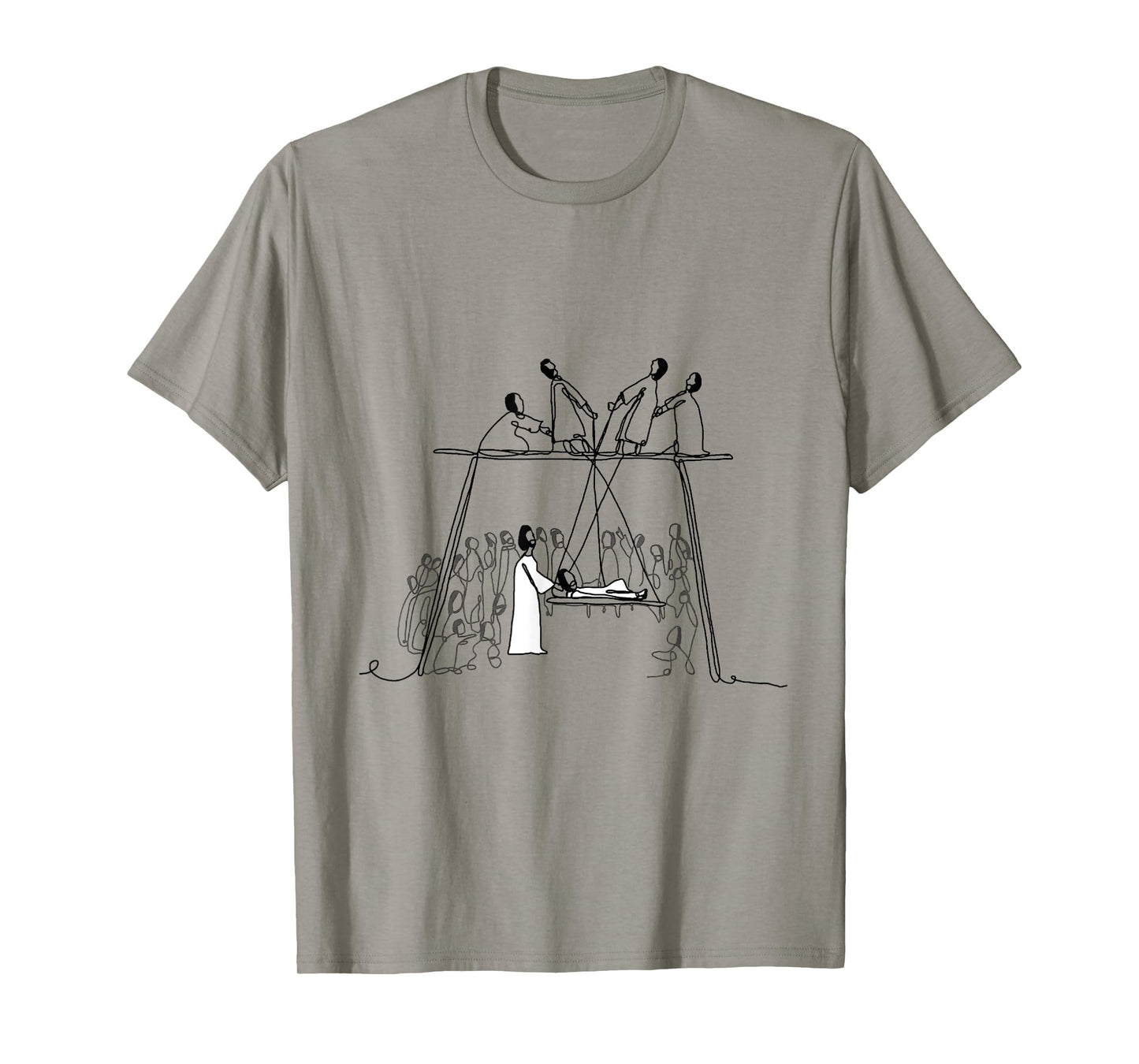 God Heals Man Of Palsy Let Down Through The Roof Religious T-Shirt