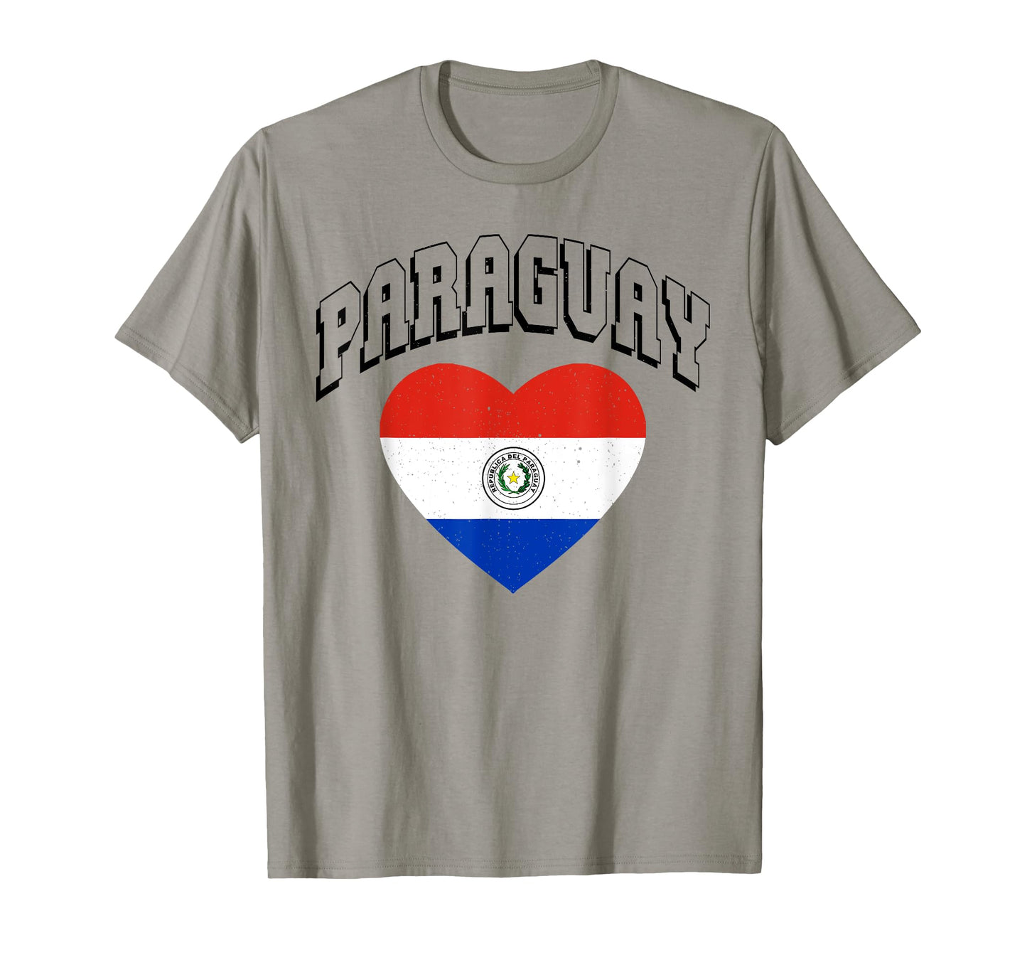 Paraguay Flag Vintage Throwback Athletic Heart T-Shirt
