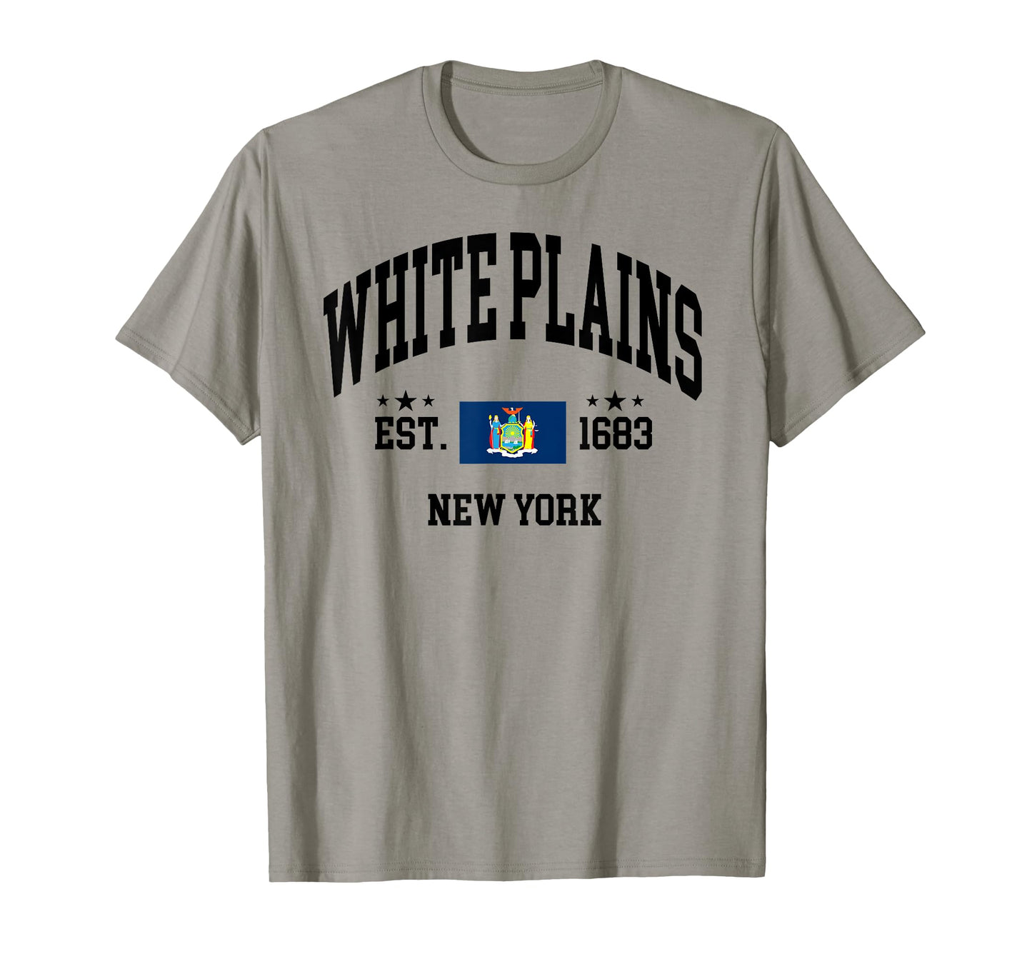 Retro White Plains New York NY Vintage State Patriotic Flag T-Shirt