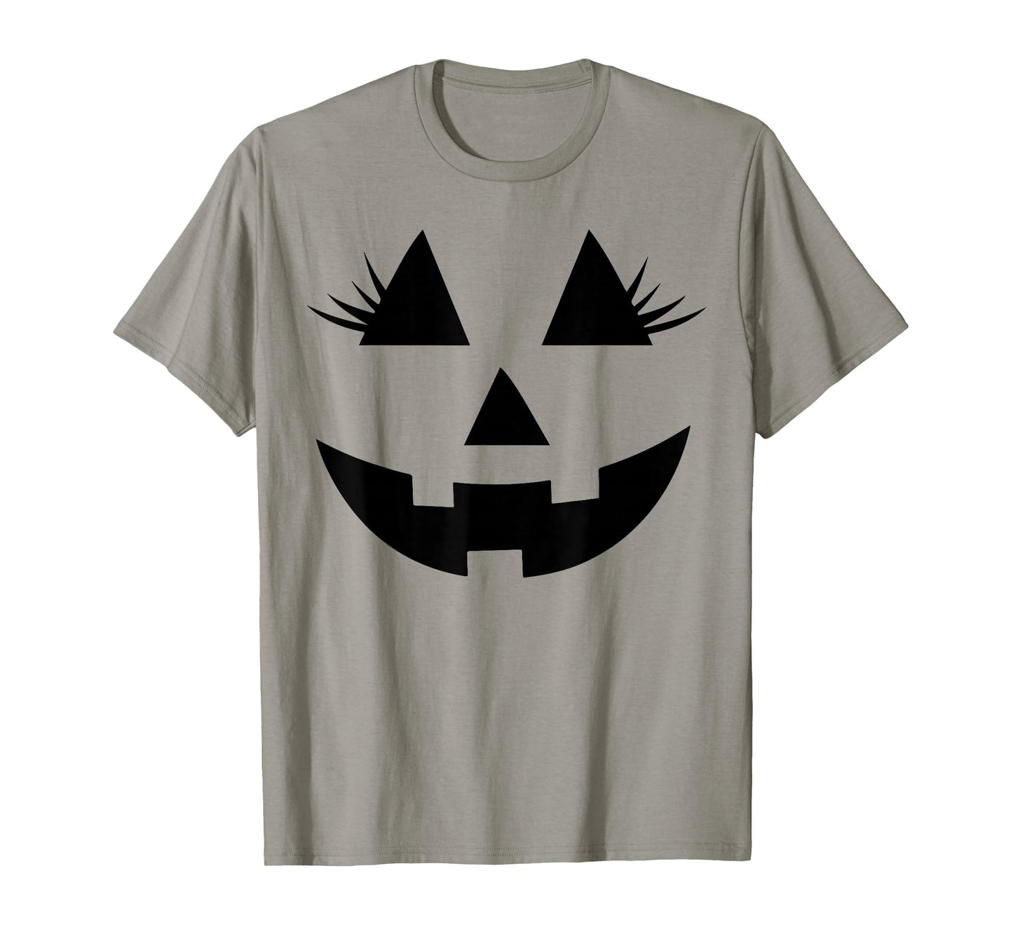 Funny Jack O Lantern Face Pumpkin Eyelashes Hallowen Costume T-Shirt