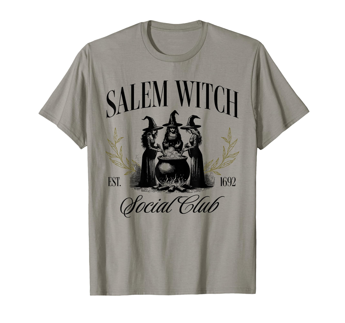 Salem 1692 Social Club Witch Halloween Witchy Women Girls T-Shirt