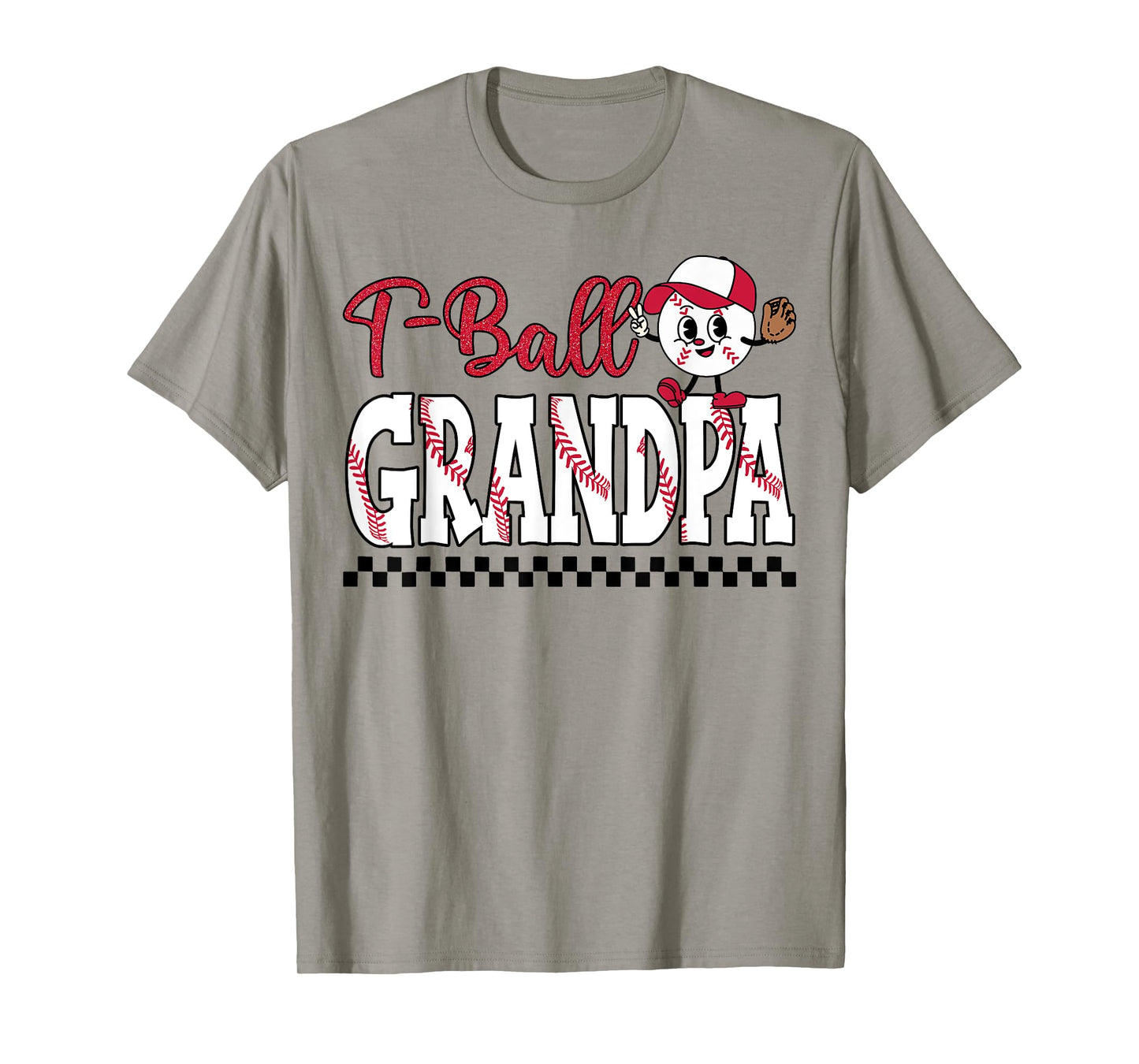 Tee Ball Grandpa Leopard Funny Tball Grandpa T-Shirt