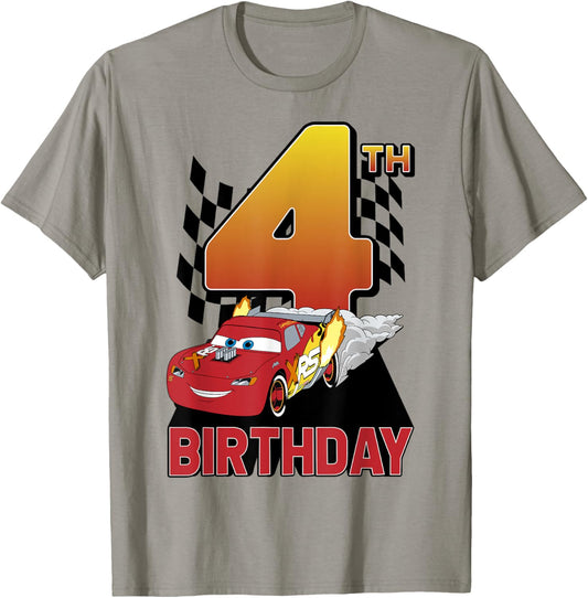 Disney Pixar Cars Lightning McQueen 4th Birthday Peel Out T-Shirt