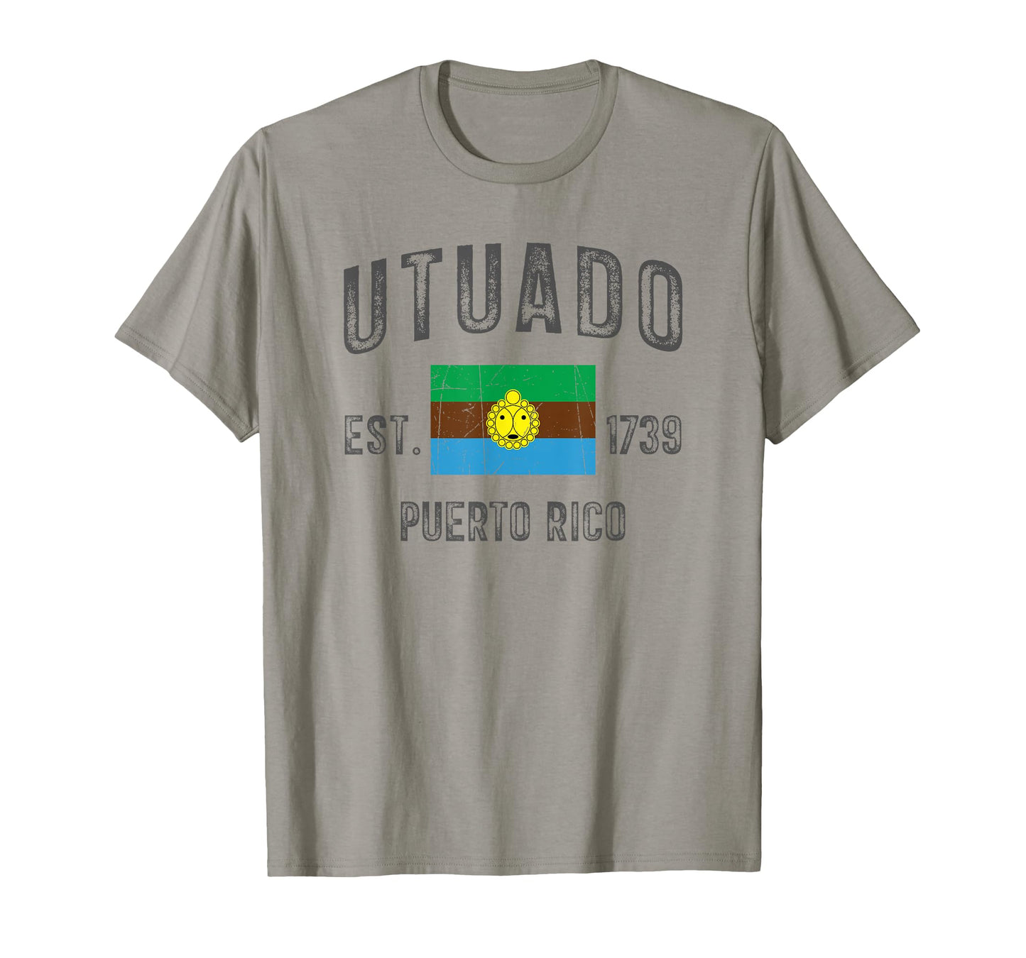 Vintage Utuado EST.1739 Puerto Rico Flag Design T-Shirt