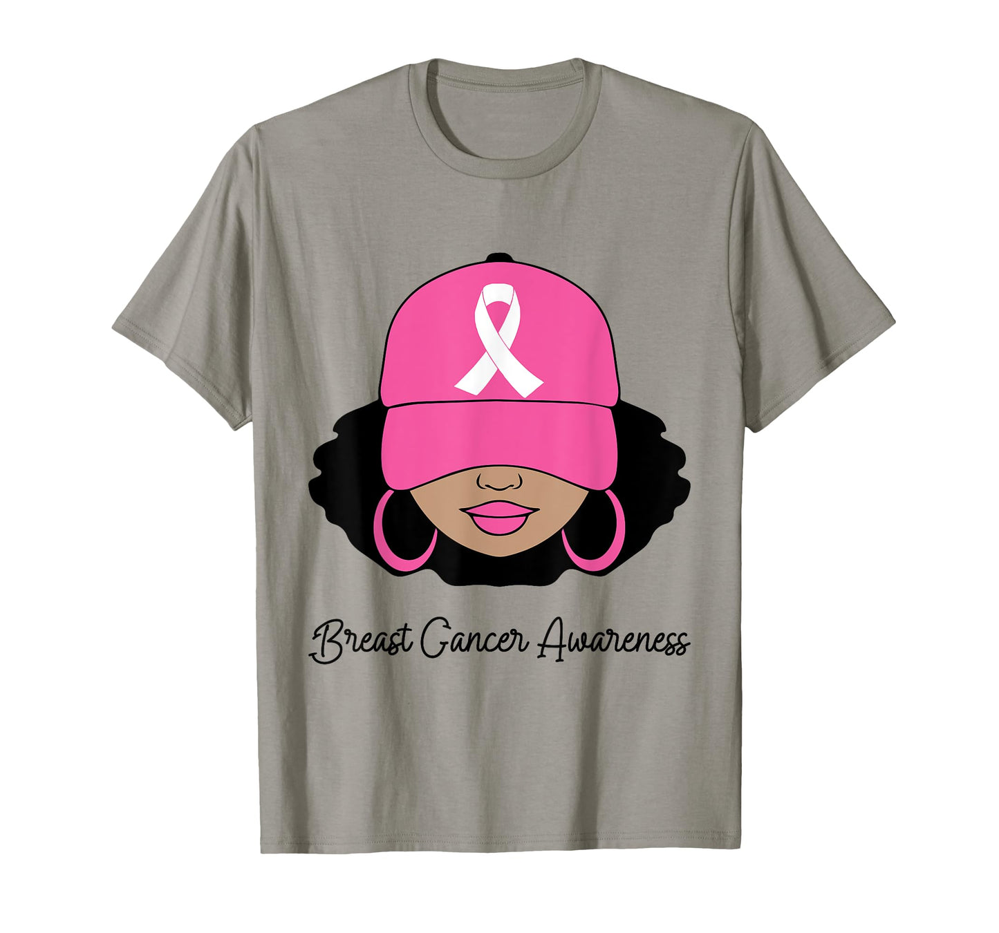 Black Women Pink Breast Cancer Awareness Warrior Women Girls T-Shirt