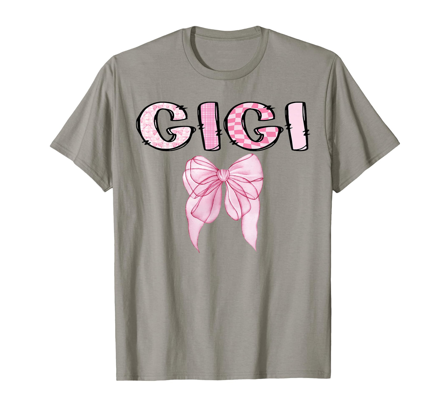 Gigi Birthday Girl Matching Coquette Pink Bow T-Shirt