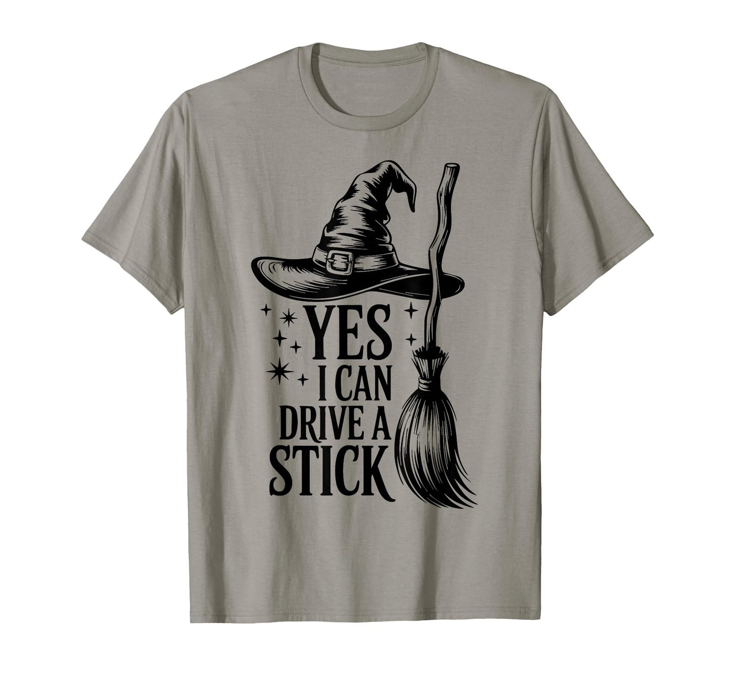 Yes I Can Drive A Stick Witch Shirt Cute Witch Halloween T-Shirt