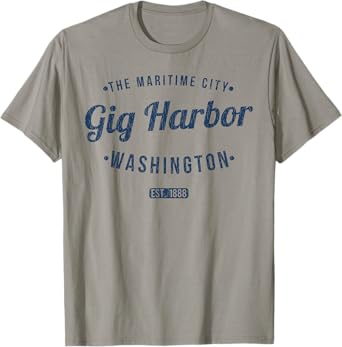 Gig Harbor Washington Vintage Travel Souvenir Gig Harbor T-Shirt