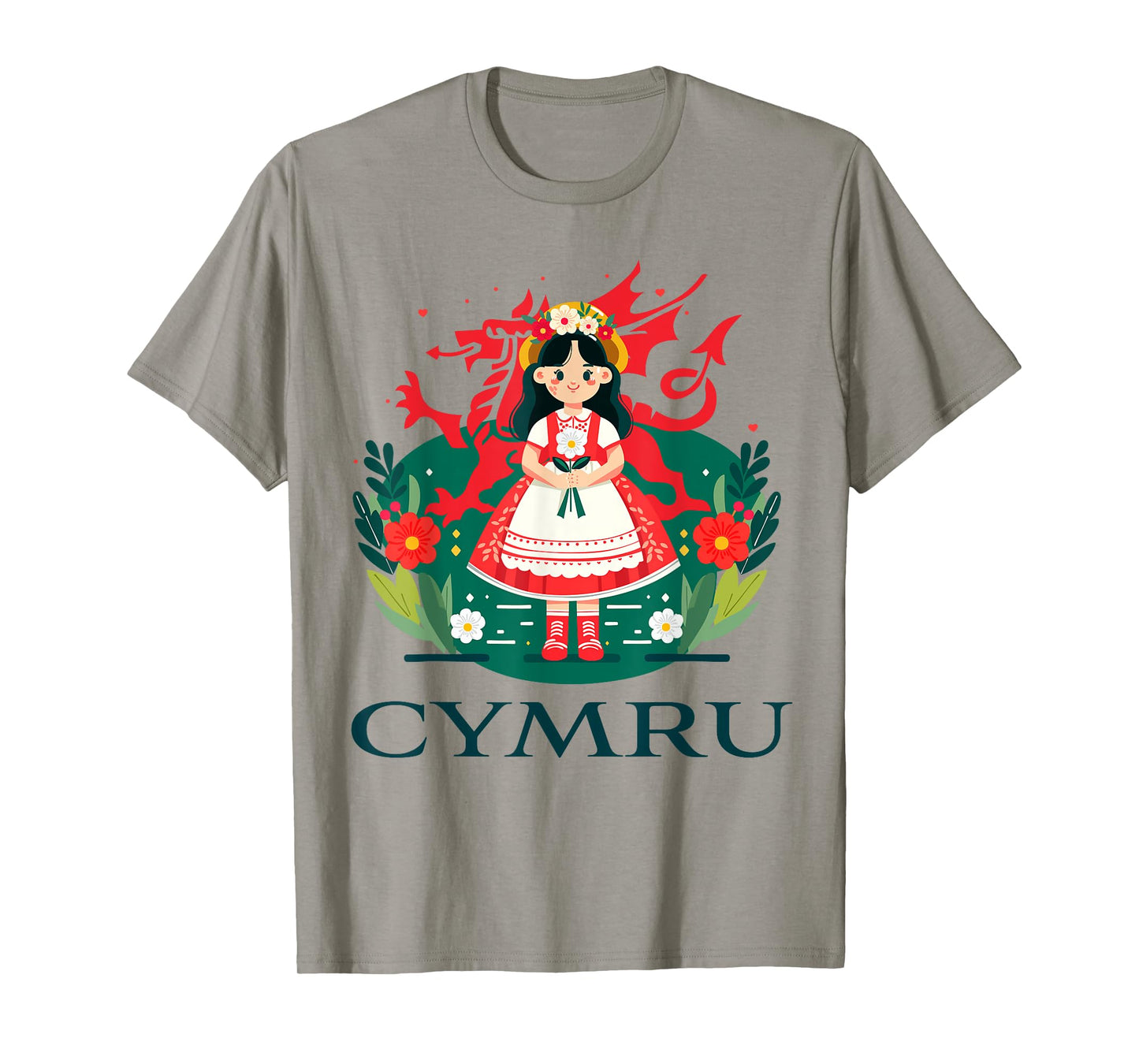 Cymru Wales Red Welsh Dragon Girls T-Shirt