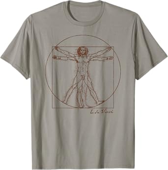 Vintage Vitruvian Man Leonardo da Vinci Womens Art Souvenir T-Shirt