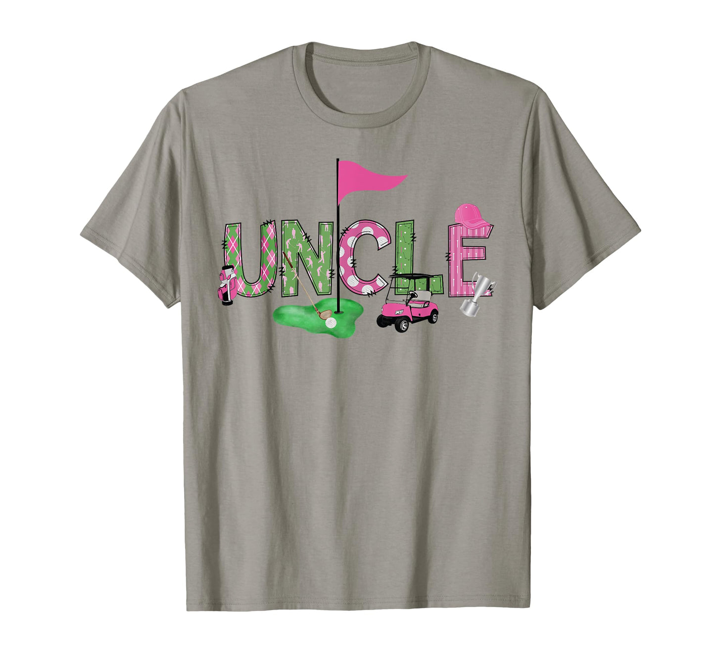 Golf Uncle Pink Hole in One Golf 1St Birthday Girl T-Shirt
