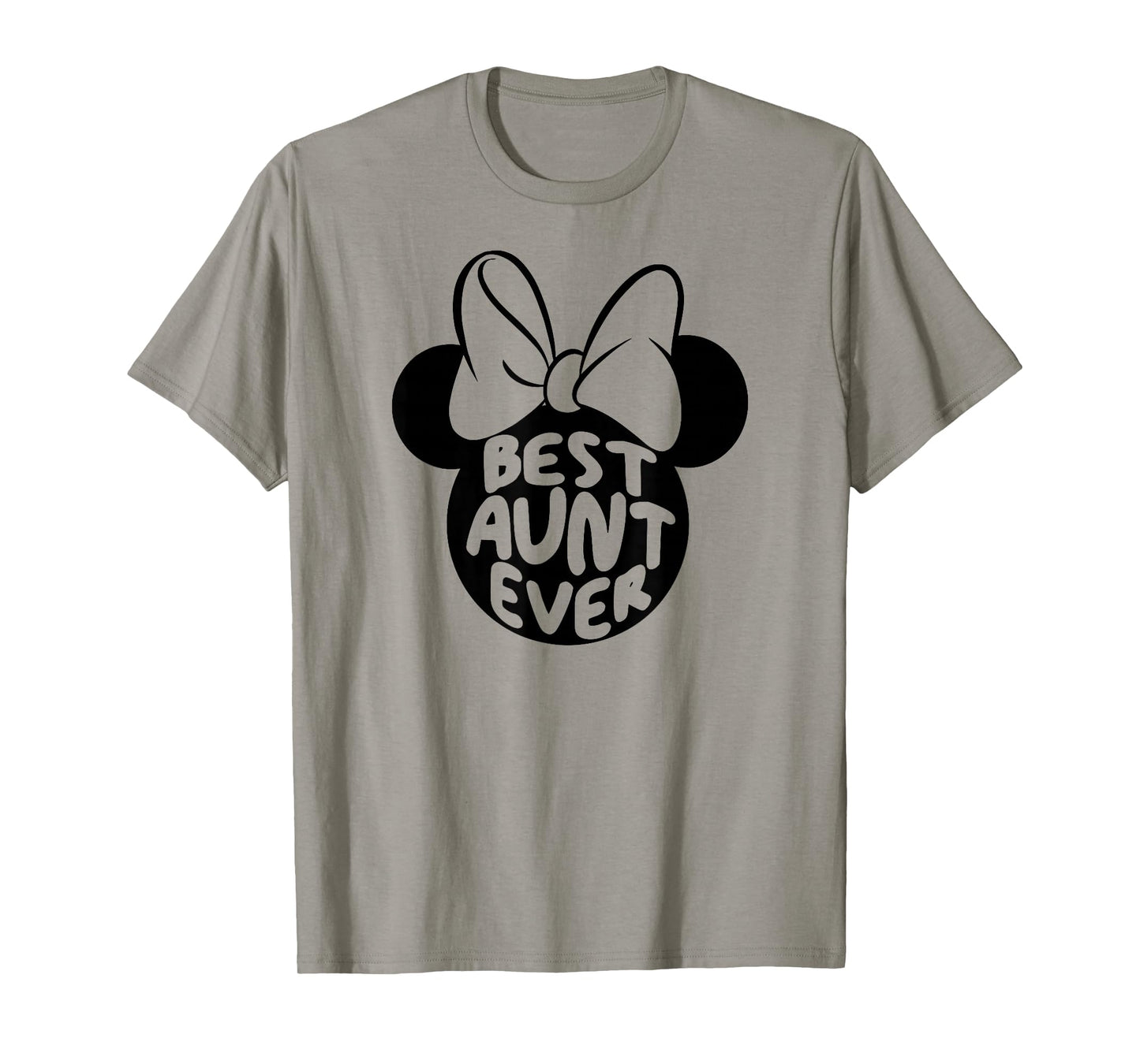 Disney Minnie Mouse Cute Best Aunt Ever Big Chest Text Logo T-Shirt