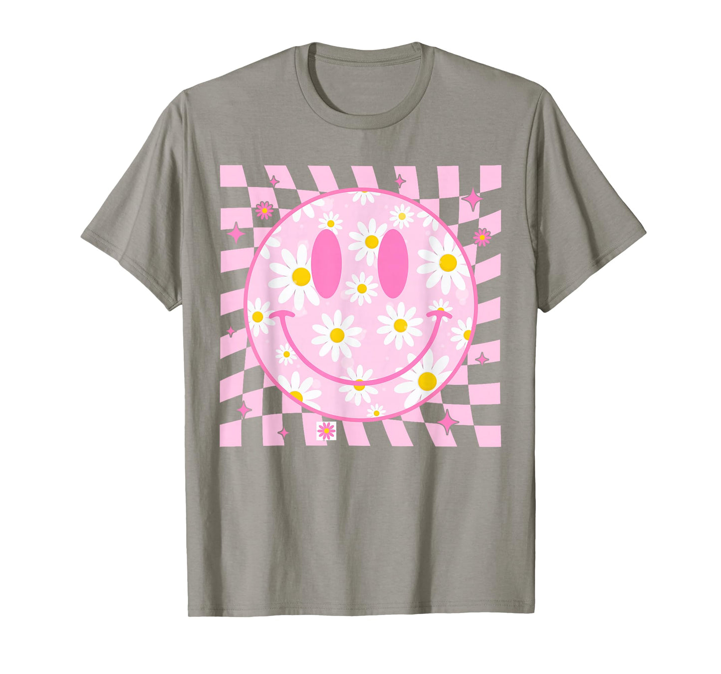 Happy Face Daisy Flower Shirt Preppy Aesthetic Smile Face T-Shirt