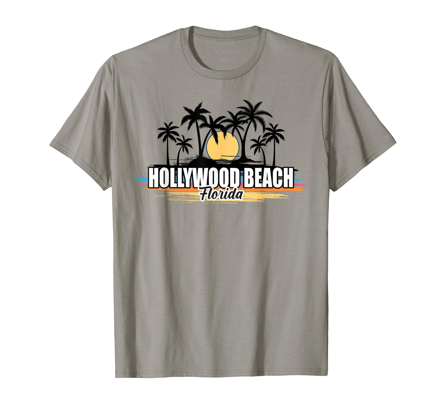 Hollywood Beach Florida Retro Surfing Beach T-Shirt