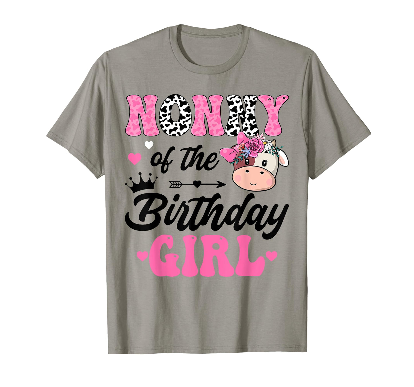 Nonny Of The Birthday Girl Cute Cow 1St Birthday Party T-Shirt