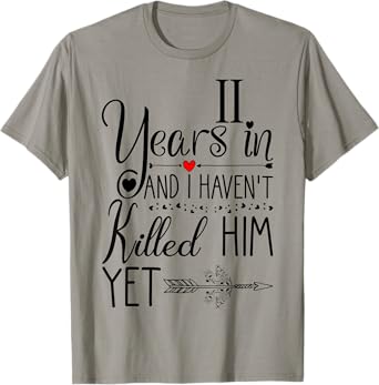 11th Wedding Anniversary Gift for Her 11 Years of Marriage T-Shirt