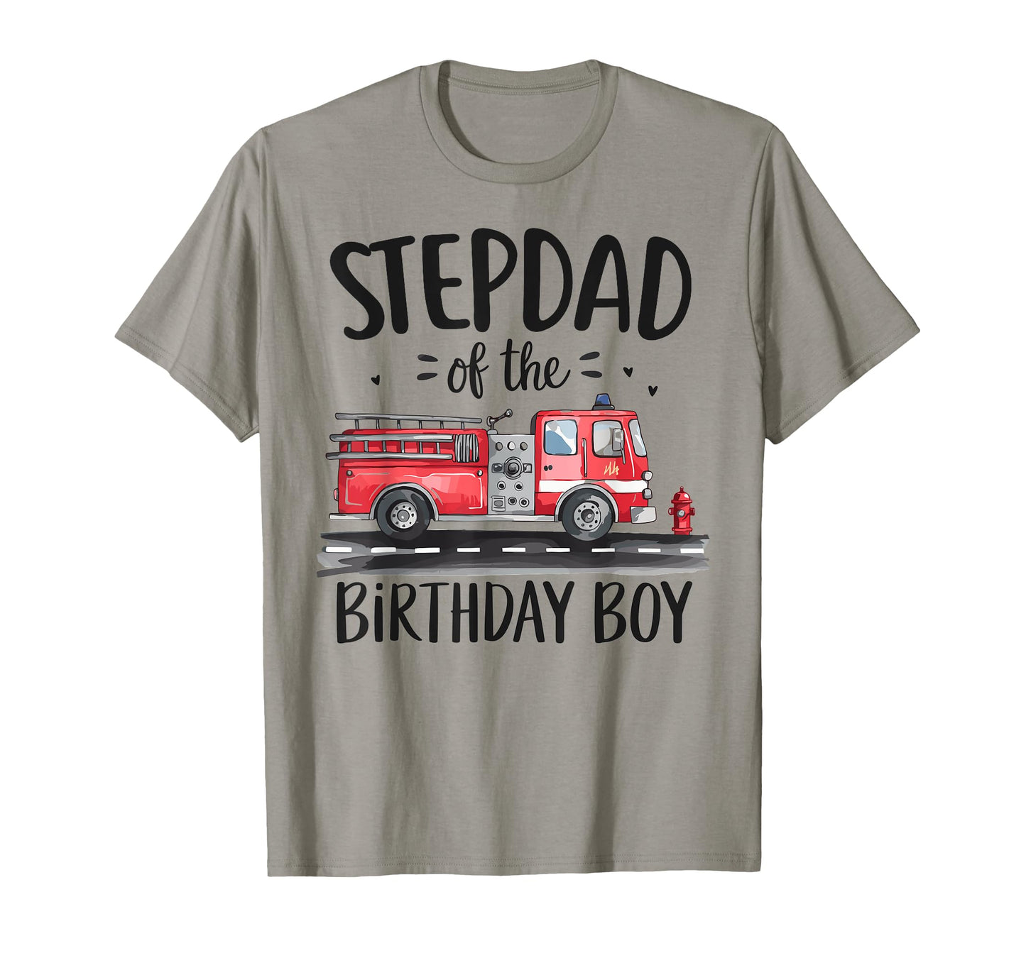 Stepdad of the Birthday Boy Fire Truck Firefighter Dad Bday T-Shirt