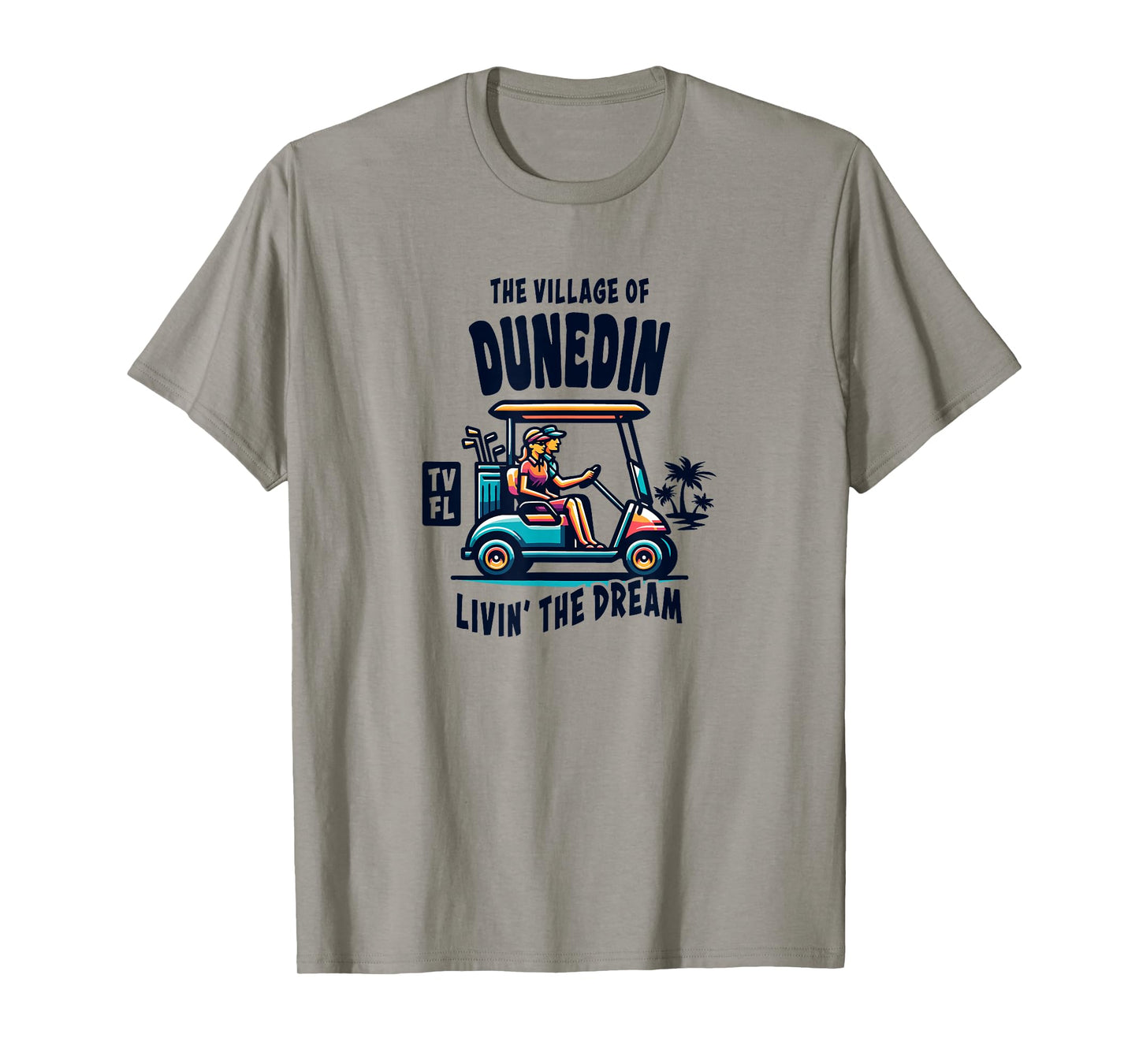 The Village of Dunedin Golf Cart Design T-Shirt