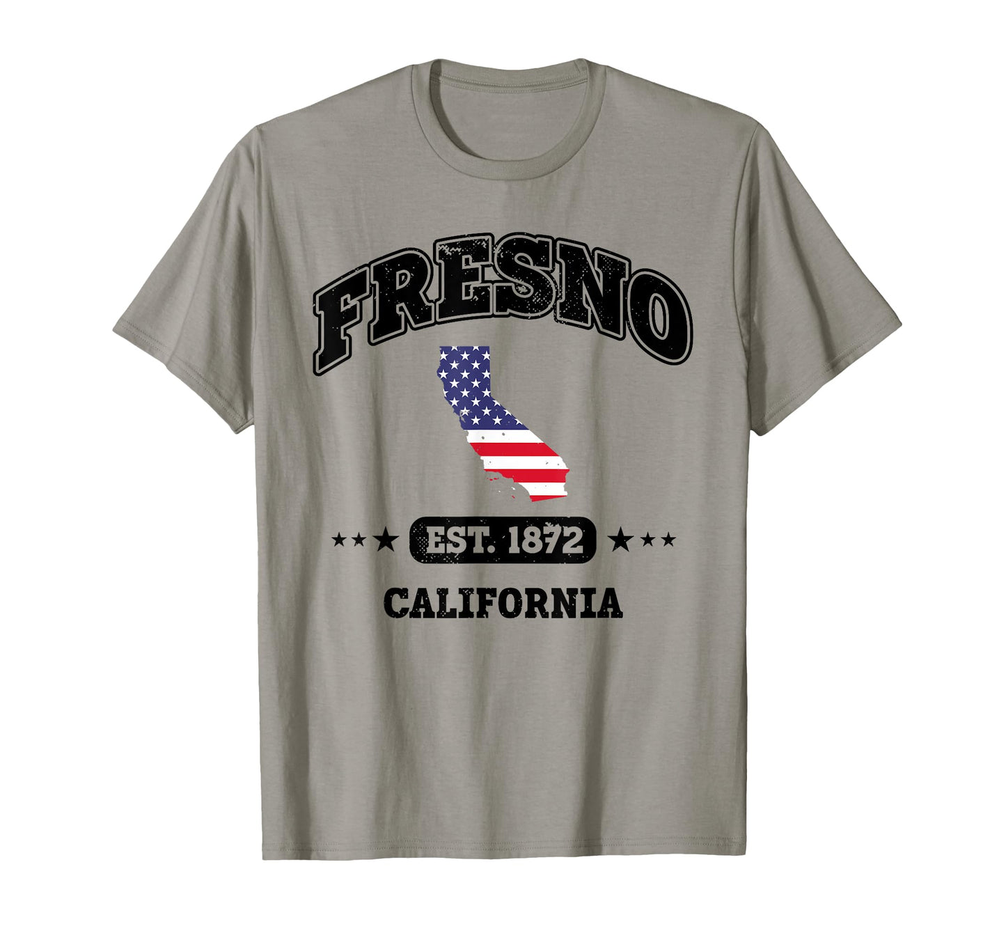 Fresno California CA Throwback USA Flag T-Shirt