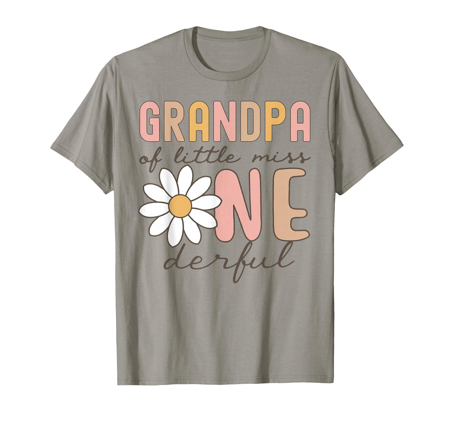Grandpa of Little Miss Onederful First Birthday Daisy Family T-Shirt