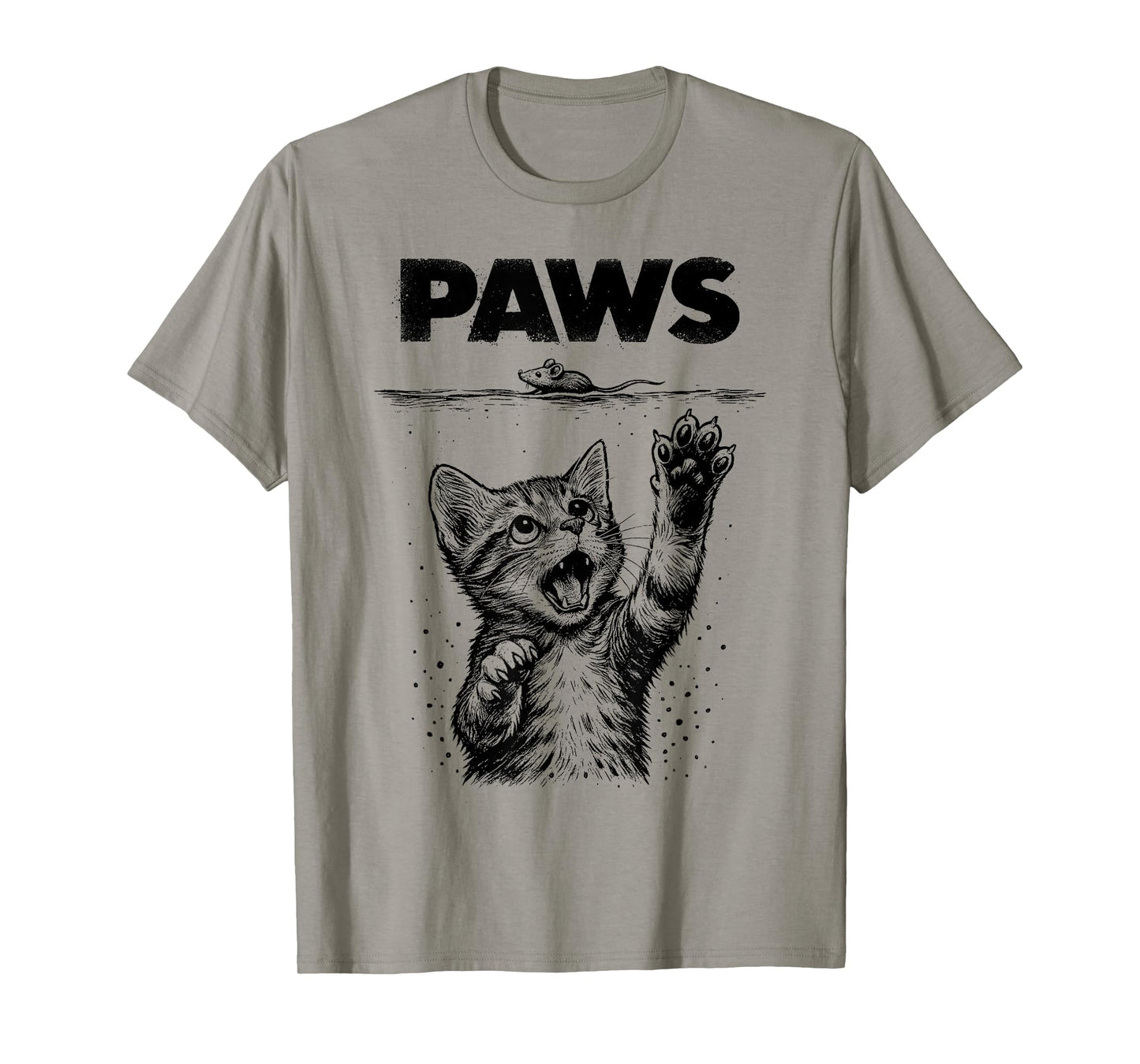 Paws Cat and Mouse Top Cute Funny Cat Lover Parody T-Shirt