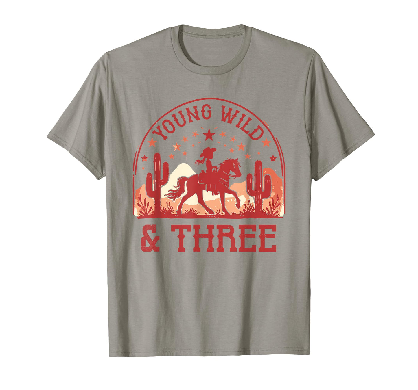 Young Wild & Three 3rd Bday Girl 3 Year Old Western Cowgirl T-Shirt