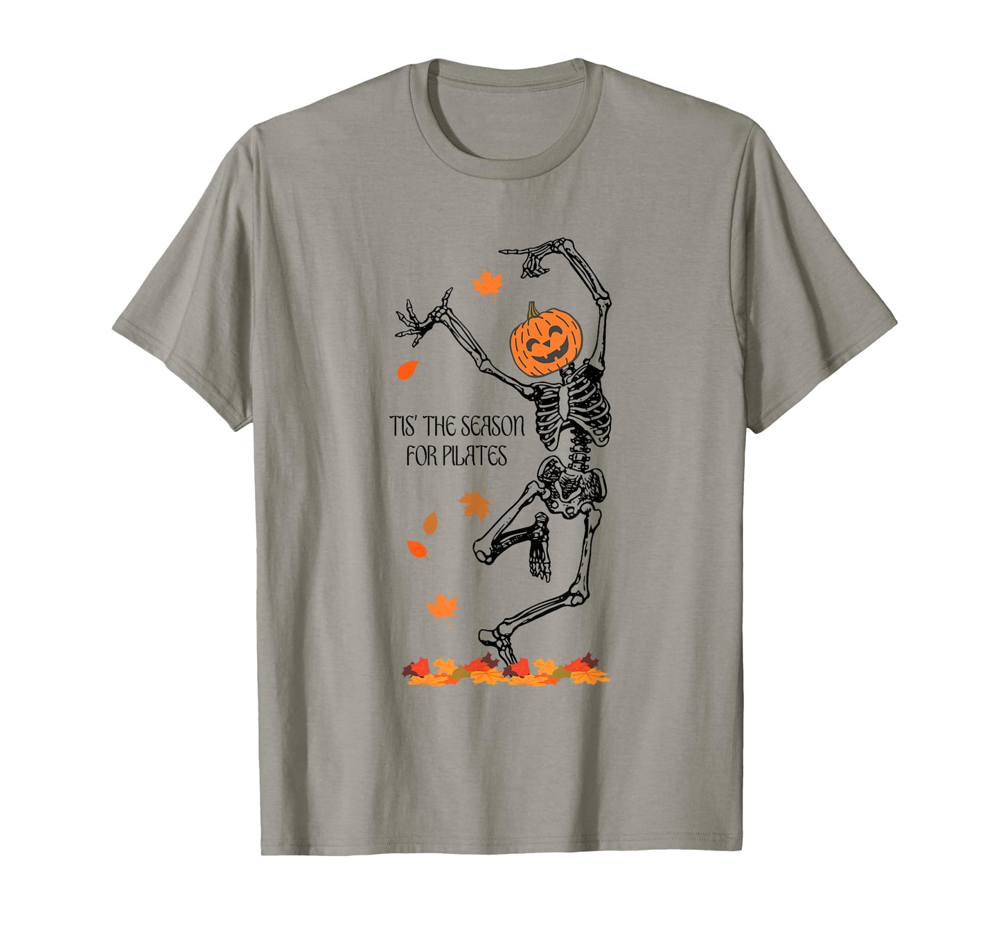 Skeleton Tis The Season For Pilates Meditation Halloween T-Shirt