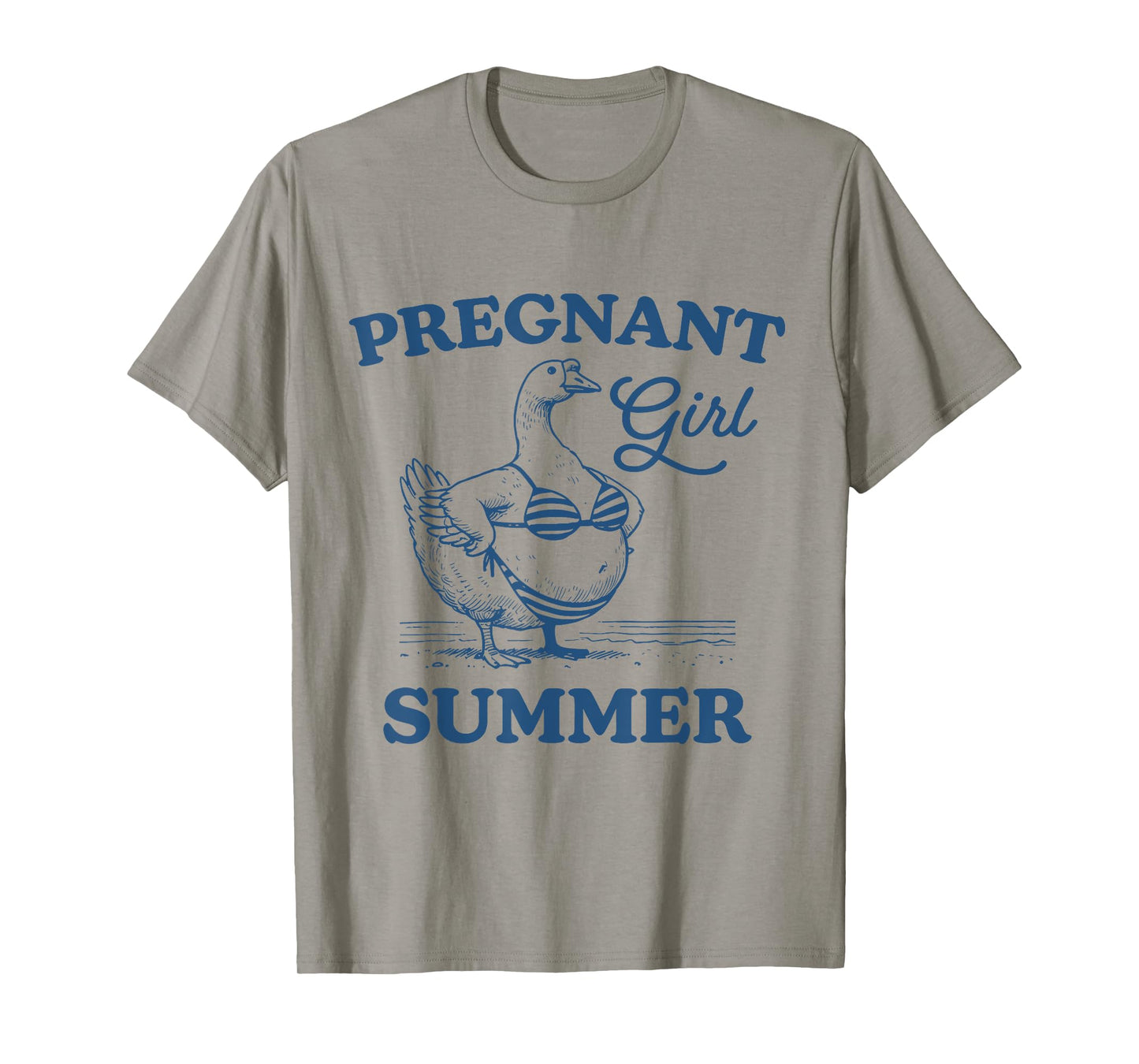 Pregnant Girl Summer Funny Baby Announcement Goose Mom T-Shirt