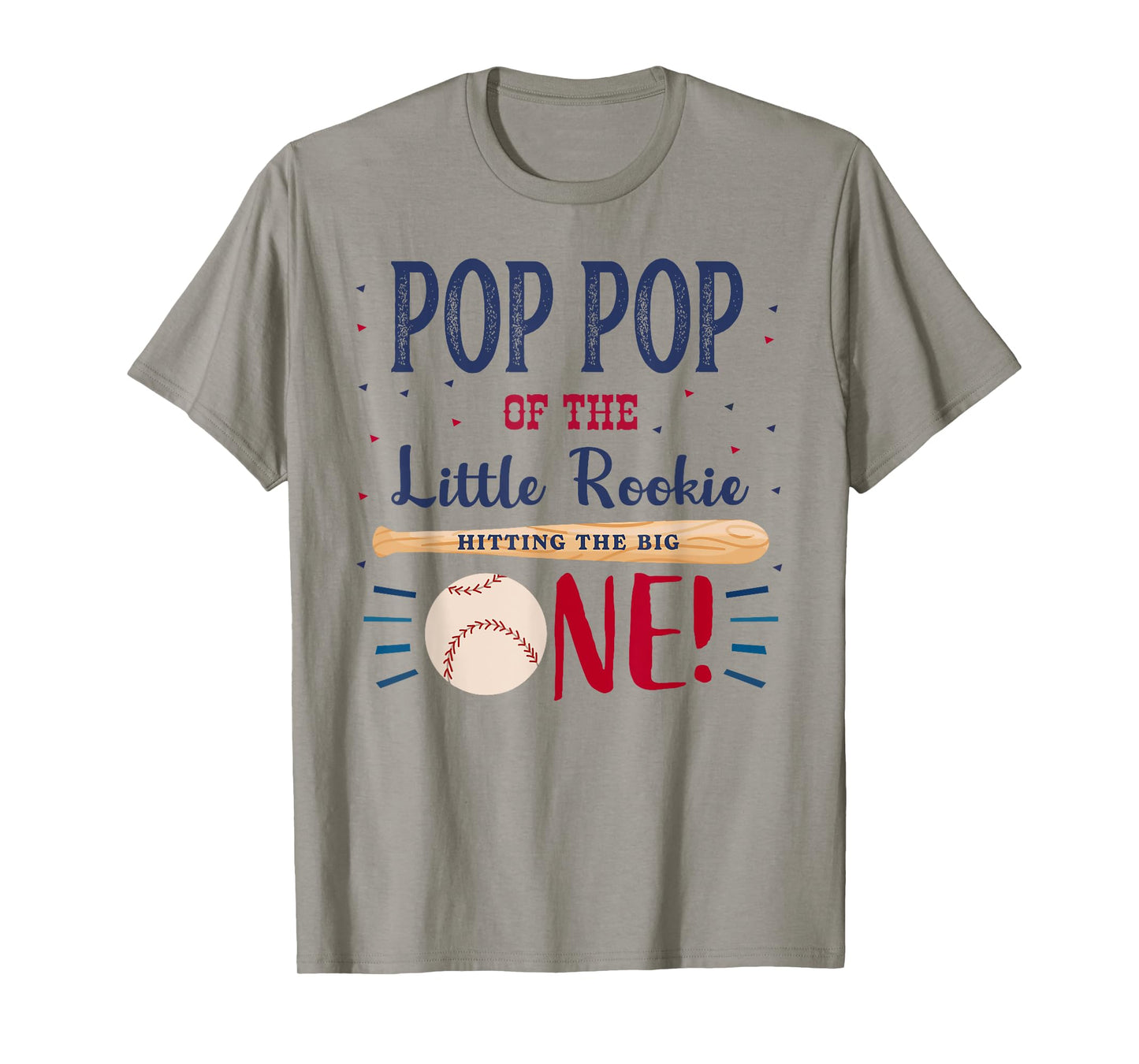 Mens Pop Pop First Birthday Little Rookie Baseball The Big One T-Shirt