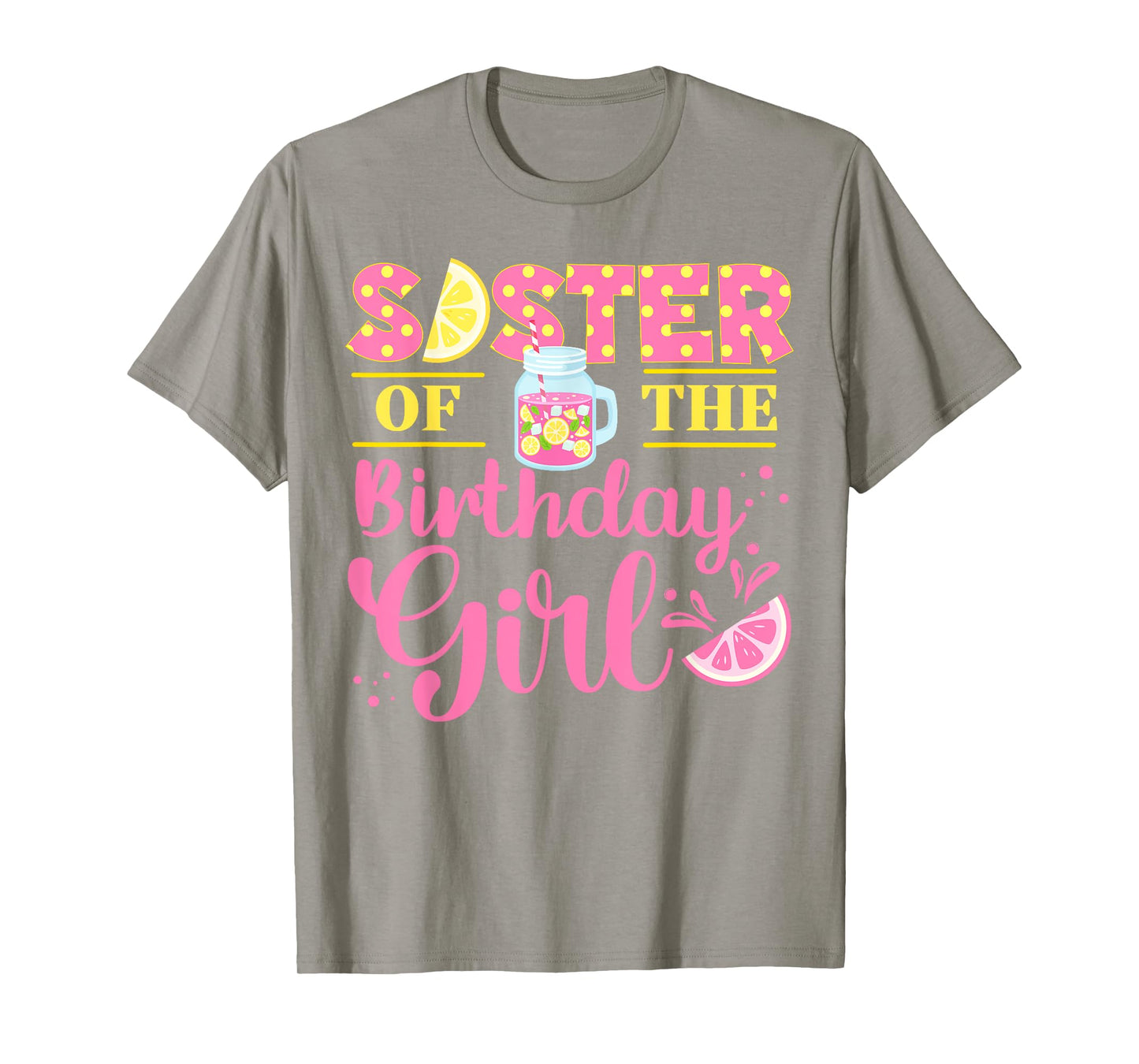 Sister Pink Lemonade Girl Birthday Family Outfit Lemon Party T-Shirt