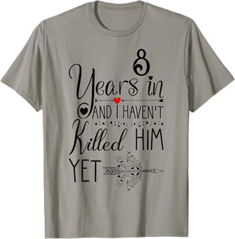8th Wedding Anniversary for Her and Wife 8 Years of Marriage T-Shirt