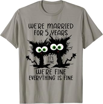 Wooden Wedding We're Married For 5 Years T-Shirt
