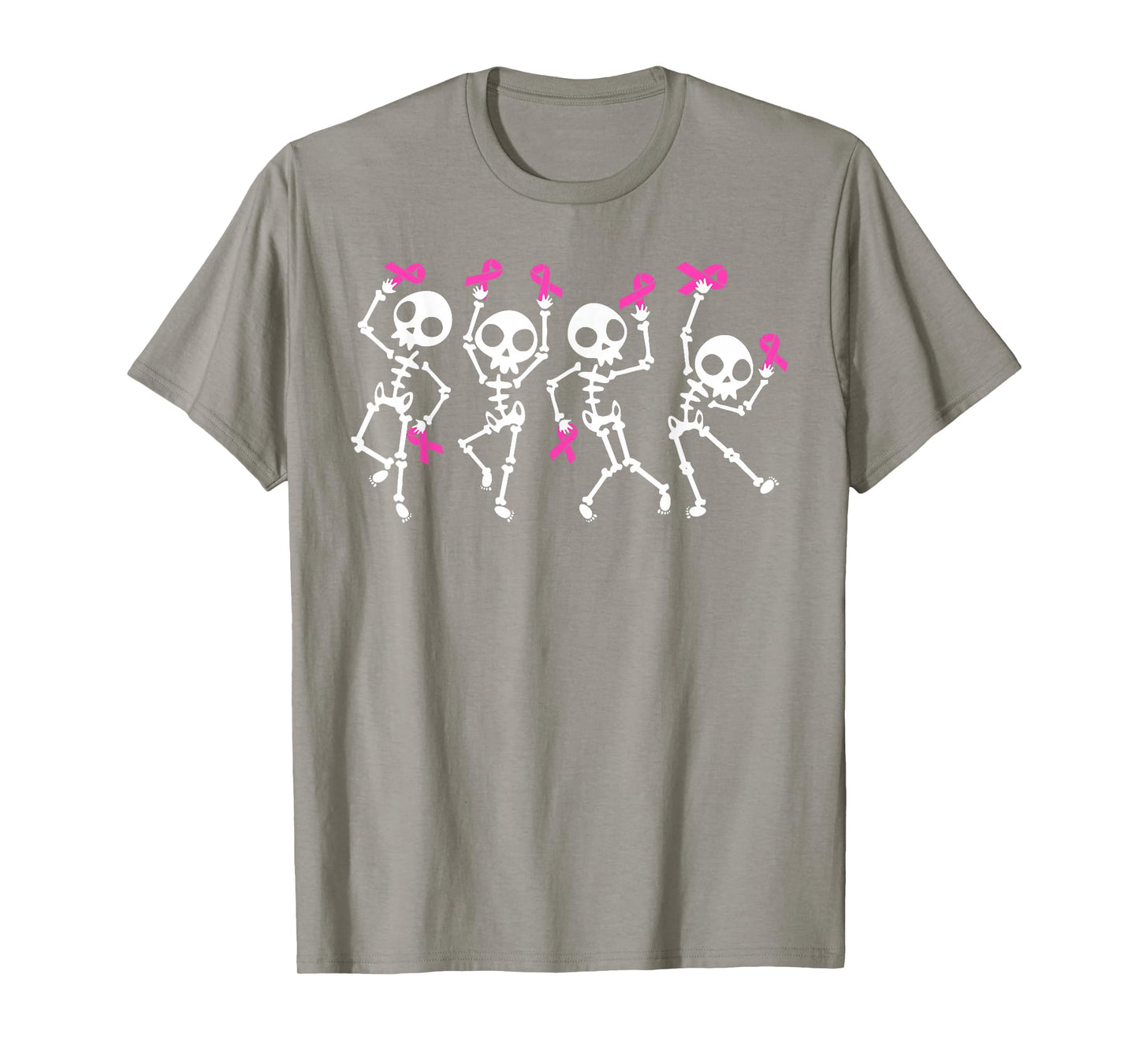 Pink Ribbon Breast Cancer Awareness Skeleton Boys Men Kids T-Shirt