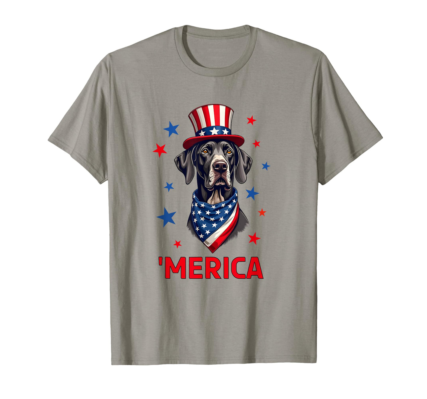 black mantle Great Dane Dog, Patriotic. July 4th, 'Merica T-Shirt