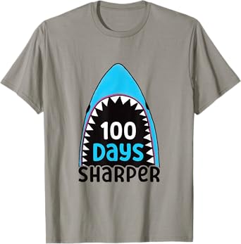 100 Days Sharper Boys Shark 100th Day of School T-Shirt