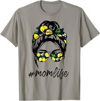 Mom Life shirts for women yellow lemon Sunglasses & Bandana T-Shirt