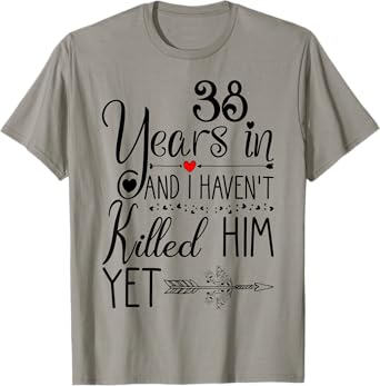 38th Wedding Anniversary Gift for Her 38 Years of Marriage T-Shirt