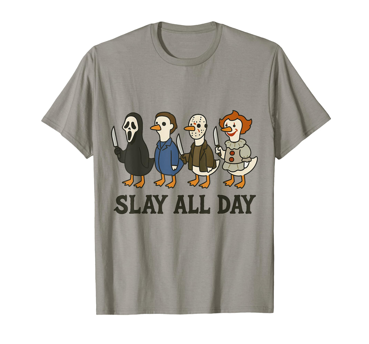 Slay All Day Funny Halloween Costume Goose Spooky Season T-Shirt