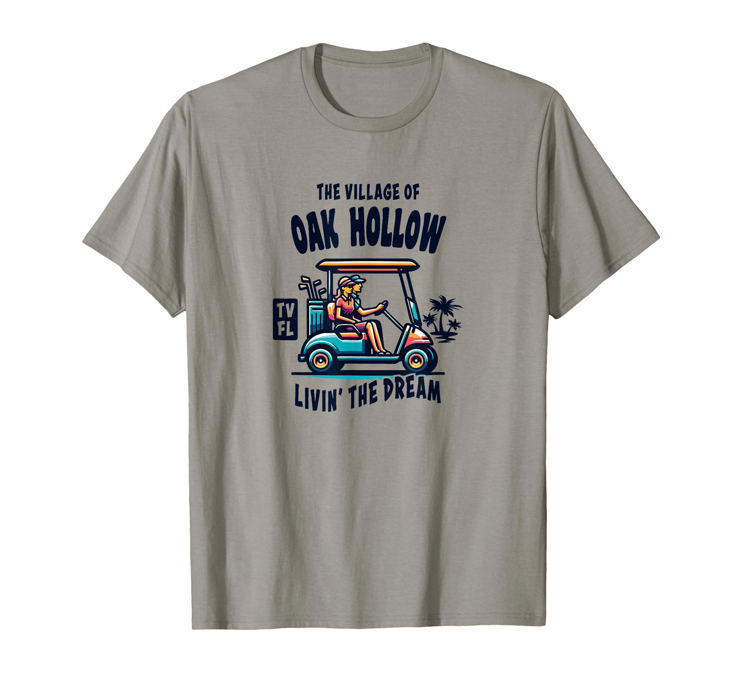 The Village of Oak Hollow Golf Cart Design T-Shirt